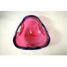 POSACENERE VETRO MURANO SOMMERSO TRASPARENTE ROSA VIOLA  ART GLASS PINK VIOLET