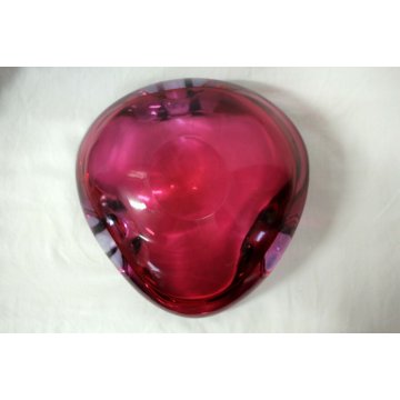 POSACENERE VETRO MURANO SOMMERSO TRASPARENTE ROSA VIOLA  ART GLASS PINK VIOLET