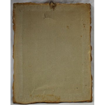 ANTICO PICCOLO QUADRO DIPINTO OLIO TAVOLA FIORI NATURA MORTA CORNICE ORO '900