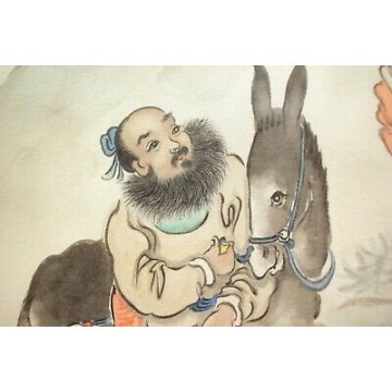 ANTICO QUADRO DIPINTO CINA CARTONE P.T. Shen PAESAGGIO CINESE PAINTING ORIENTALE