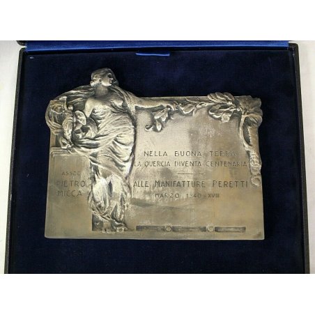 TARGA BASSORILIEVO Luigi Fassino TORINO MANIFATTURE PERETTI ASS.Pietro Micca '40