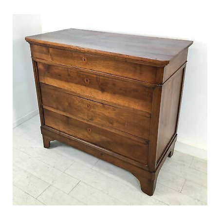 ANTICO COMÒ LEGNO NOCE CHIARO MASSELLO 4 CASSETTI CASSETTONE EPOCA 1800 ITALIA