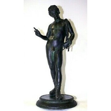 ANTICA SCULTURA STATUA BRONZO NARCISO di POMPEI NARCISSUS FONDERIA Sommer Napoli