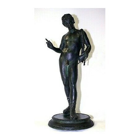 ANTICA SCULTURA STATUA BRONZO NARCISO di POMPEI NARCISSUS FONDERIA Sommer Napoli