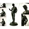 ANTICA SCULTURA STATUA BRONZO NARCISO di POMPEI NARCISSUS FONDERIA Sommer Napoli
