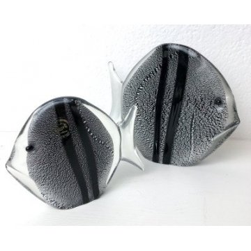 Coppia di pesci in vetro di...