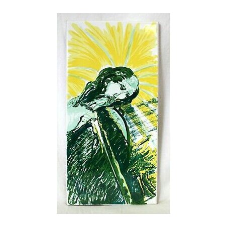 FORMELLA Remo Brindisi Sant'Agostino CERAMICA PIASTRELLA 13x26 LIMITED ED. 1986 