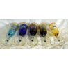 SET 5 BICCHIERI COLORATI FLUTE CHAMPAGNE Libertas San Marino VINTAGE VETRO ORO 