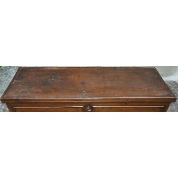 ANTICA CASSAPANCA PIEMONTESE epoca 1800 legno NOCE OLD WOOD CHEST BAULE NUZIALE