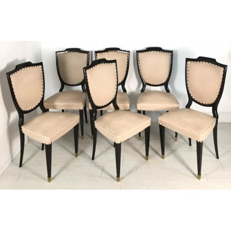 ANTICO SET DI SEI SEDIE PAOLO BUFFA SKY LEGNO VINTAGE DESIGN CHAIR ANNI 40 SEDIA