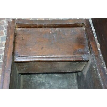 ANTICA CASSAPANCA PIEMONTESE epoca 1800 legno NOCE OLD WOOD CHEST BAULE NUZIALE