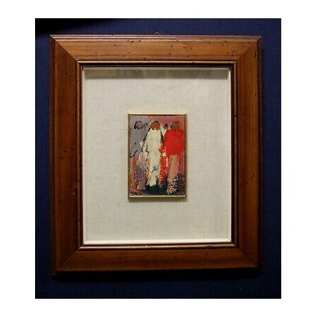 PICCOLO QUADRO Carlo Saccadi "FOLLA" DIPINTO OLIO TAVOLA '900 CORNICE ARTE EPOCA