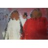 PICCOLO QUADRO Carlo Saccadi "FOLLA" DIPINTO OLIO TAVOLA '900 CORNICE ARTE EPOCA