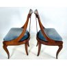 Coppia di sedie a gondola in legno di noce, imbottite