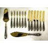 ANTICO SERVIZIO POSATE DOLCE COLTELLO PALETTA ARGENTO 800 FASCIO LITTORIO OLD 