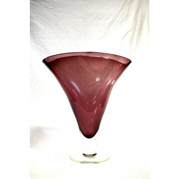 VASO VETRO MURANO TRASPARENTE AMETISTA Richard Blenko ART GLASS VENICE '900    