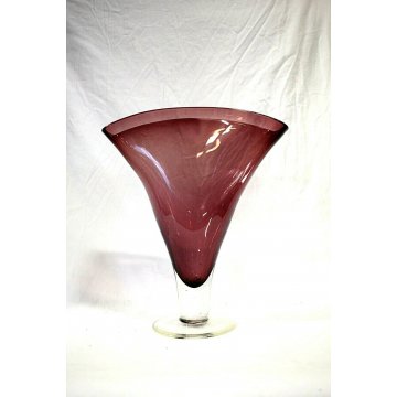 VASO VETRO MURANO TRASPARENTE AMETISTA Richard Blenko ART GLASS VENICE '900    