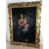 ANTICO QUADRO MURILLO DIPINTO OLIO TELA CORNICE IMPONENTE EPOCA DONNA BAMBINO