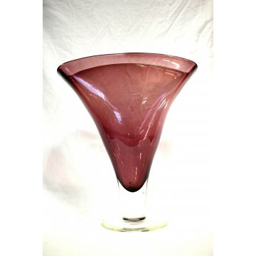 VASO VETRO MURANO TRASPARENTE AMETISTA Richard Blenko ART GLASS VENICE '900    