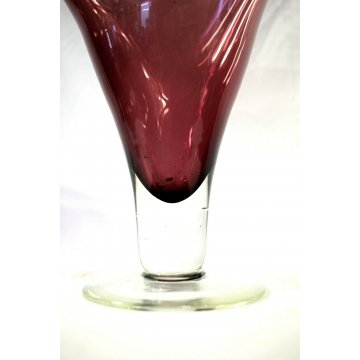 VASO VETRO MURANO TRASPARENTE AMETISTA Richard Blenko ART GLASS VENICE '900    