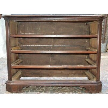 ANTICO COMO CANTERANO NOCE 1700 MOBILE CASSETTONE LOMBARDO SCOLPITO FORMELLE