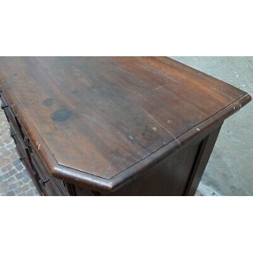 ANTICO COMO CANTERANO NOCE 1700 MOBILE CASSETTONE LOMBARDO SCOLPITO FORMELLE