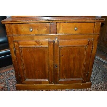 ANTICA CREDENZA Piemontese BUFFET LEGNO DISPENSA VETRINA OLD SHOWCASE CABINET