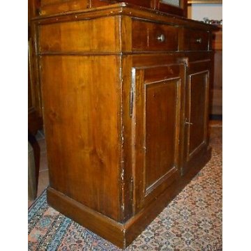 ANTICA CREDENZA Piemontese BUFFET LEGNO DISPENSA VETRINA OLD SHOWCASE CABINET