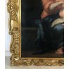 ANTICO QUADRO MURILLO DIPINTO OLIO TELA CORNICE IMPONENTE EPOCA DONNA BAMBINO