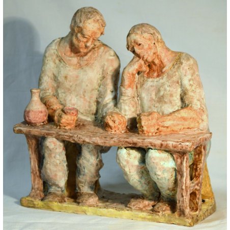 ANTICA STATUA SCULTURA TERRACOTTA FELICE FIORENTINO CERAMICA EPOCA VINO SICILIA