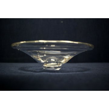 VASO PIATTO VETRO TRASPARENTE MURANO GLASS VASE CENTROTAVOLA SVUOTATASCHE 60/70