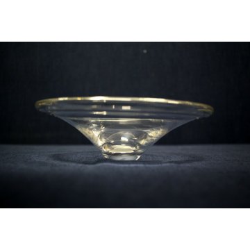 VASO PIATTO VETRO TRASPARENTE MURANO GLASS VASE CENTROTAVOLA SVUOTATASCHE 60/70