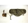 GRANDE RARA ANTICA SERRATURA ferro battuto con CHIAVE 800 DOOR LOCK IRON KEY   