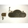 GRANDE RARA ANTICA SERRATURA ferro battuto con CHIAVE 800 DOOR LOCK IRON KEY   
