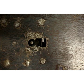 GRANDE RARA ANTICA SERRATURA ferro battuto con CHIAVE 800 DOOR LOCK IRON KEY   
