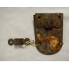 GRANDE RARA ANTICA SERRATURA ferro battuto con CHIAVE 800 DOOR LOCK IRON KEY   