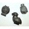 ANTICO 3PZ STAMPO STAMPI per CIOCCOLATO PELTRO '800 OLD MOULD MOLD PEWTER DUCK  