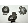ANTICO 3PZ STAMPO STAMPI per CIOCCOLATO PELTRO '800 OLD MOULD MOLD PEWTER DUCK  