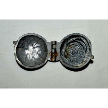 ANTICO 3PZ STAMPO STAMPI per CIOCCOLATO PELTRO '800 OLD MOULD MOLD PEWTER DUCK  