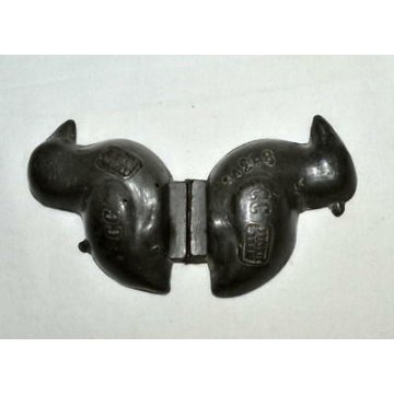 ANTICO 3PZ STAMPO STAMPI per CIOCCOLATO PELTRO '800 OLD MOULD MOLD PEWTER DUCK  