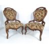Coppia poltrone bergere liberty in noce