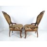 Coppia poltrone bergere liberty in noce