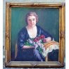 ANTICO QUADRO RITRATTO MUSEALE ARMANDO FIGALLO DAMA GENOVA DIPINTO OLIO TELA dam