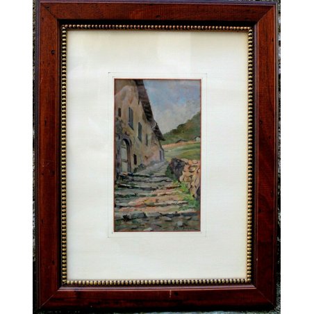 ANTICO QUADRO Aldo Dell'Acqua 1947 OLIO TAVOLA CASA Dell' ORTOLANO CAMPAGNA 