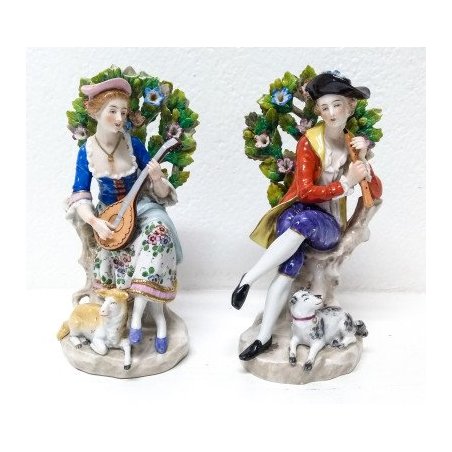 Coppia statuine porcellana Capodimonte - Suonatori