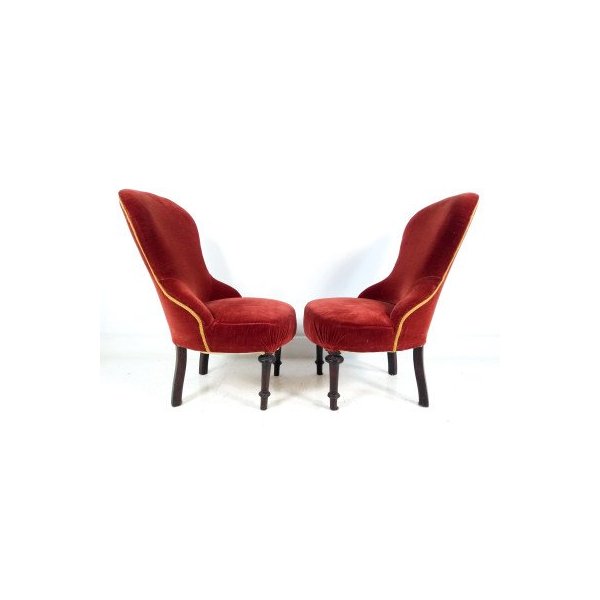 Poltrone Bergere bordeaux in velluto