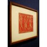 PICCOLO QUADRO DISEGNO SANGUIGNA F. Vellan GIROTONDO DANZA COSTUME TRADIZIONALE