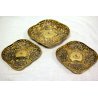 3 ANTICHI VASSOI PIATTI VERMEIL ARGENTO Vicit qui patitur INGHILTERRA PUNZONATI 