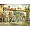 DIPINTO ACQUERELLO Colla ARONA VEDUTA PIAZZA DEL POPOLO BROLETTO LAGO MAGGIORE