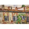 DIPINTO ACQUERELLO Colla ARONA VEDUTA PIAZZA DEL POPOLO BROLETTO LAGO MAGGIORE